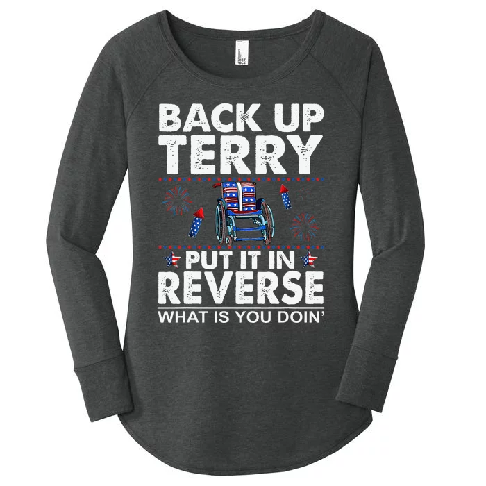 Back Up Terry Put It In Reverse Firework Funny 4th Of July Women's Perfect Tri Tunic Long Sleeve Shirt