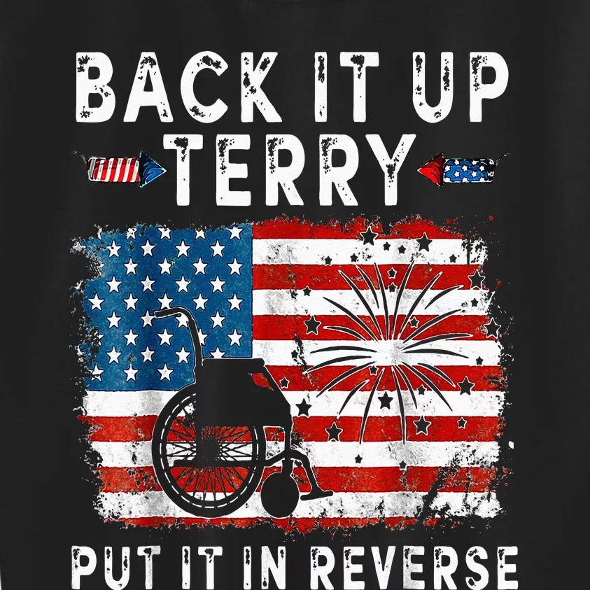 Back Up Terry Put It In Reverse Firework Funny 4th Of July Kids Sweatshirt