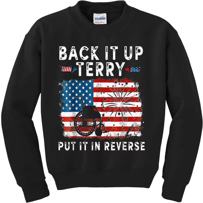 Back Up Terry Put It In Reverse Firework Funny 4th Of July Kids Sweatshirt