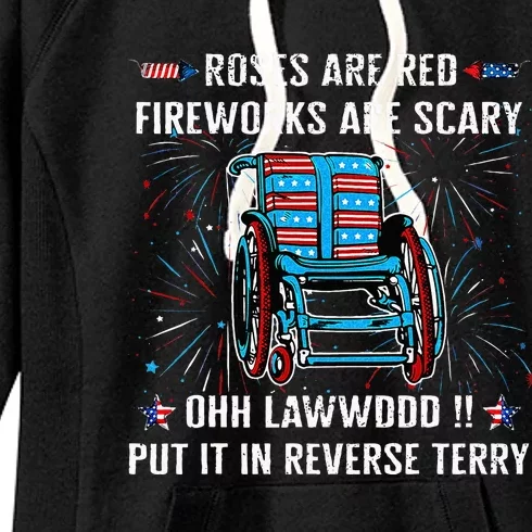 Back Up Terry Put It In Reverse Firework Funny 4th Of July Women's Fleece Hoodie