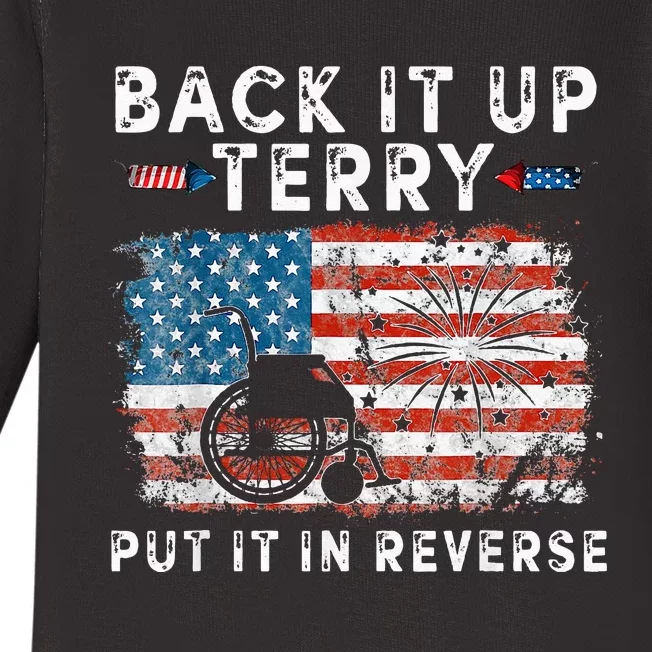 Back Up Terry Put It In Reverse Firework Funny 4th Of July Baby Long Sleeve Bodysuit