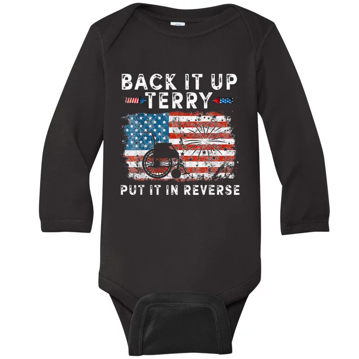 Back Up Terry Put It In Reverse Firework Funny 4th Of July Baby Long Sleeve Bodysuit