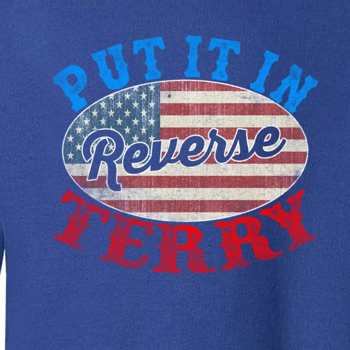 Back Up Terry Put It In Reverse 4th Of July American Flag Gift Toddler Sweatshirt