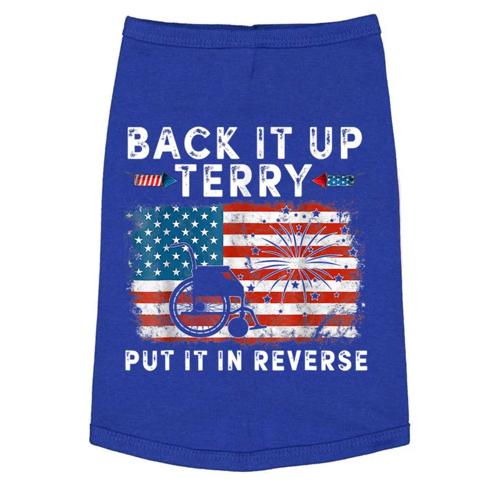 Back Up Terry Put It In Reverse Firework Funny 4th Of July Gift Doggie Tank