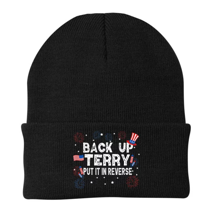 Back Up Terry Put It In Reverse Funny 4th Of July Knit Cap Winter Beanie