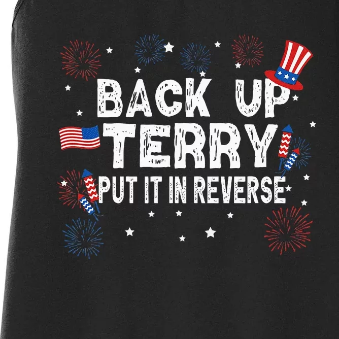 Back Up Terry Put It In Reverse Funny 4th Of July Women's Racerback Tank