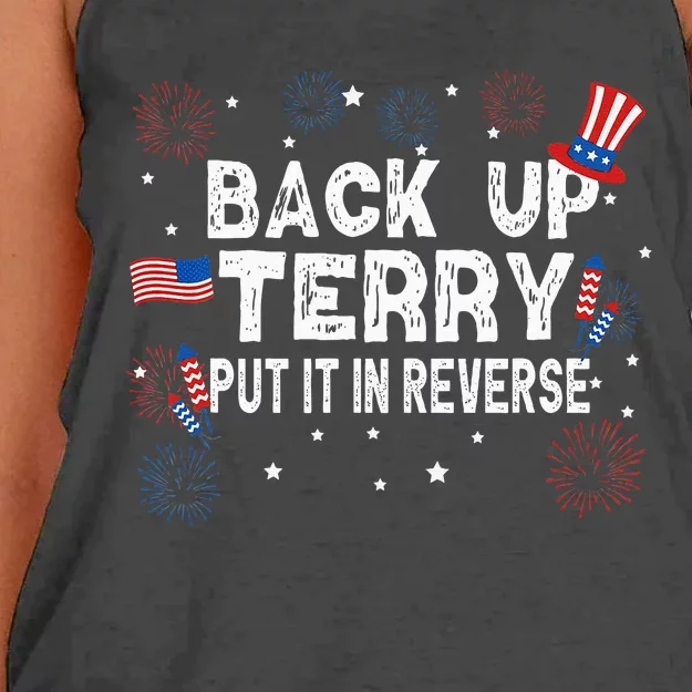 Back Up Terry Put It In Reverse Funny 4th Of July Women's Knotted Racerback Tank