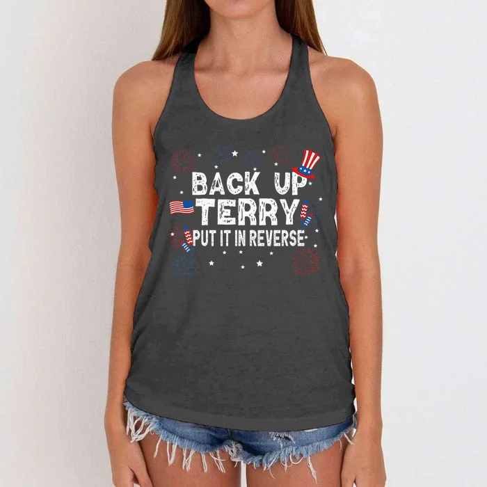 Back Up Terry Put It In Reverse Funny 4th Of July Women's Knotted Racerback Tank