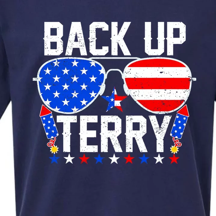 Back Up Terry Funny 4th Of July Us Flag Patriotic Fireworks Sueded Cloud Jersey T-Shirt