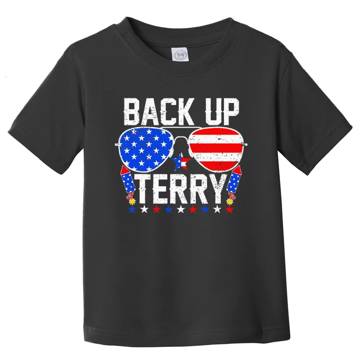 Back Up Terry 4th Of July Us Flag Patriotic Fireworks Toddler T-Shirt