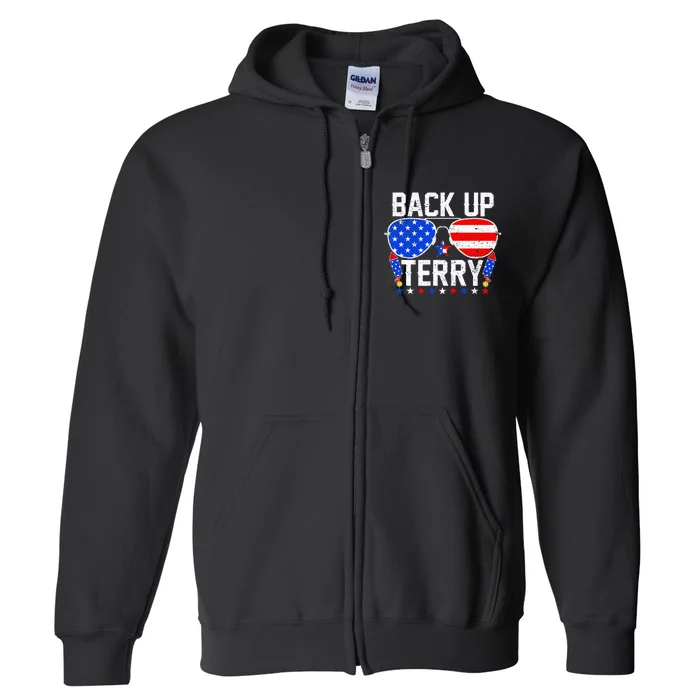 Back Up Terry 4th Of July Us Flag Patriotic Fireworks Full Zip Hoodie