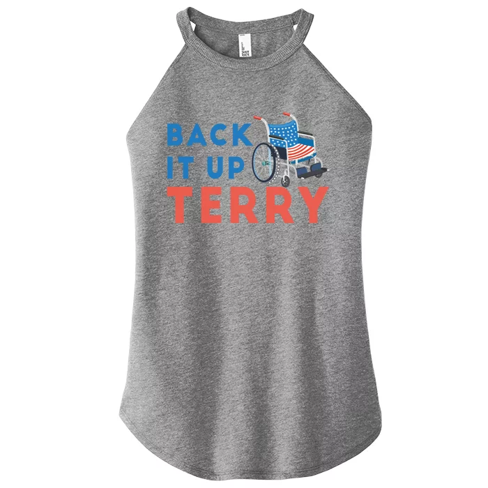 Back Up Terry Put It In Reverse Wheelchair Independence Day Gift Women’s Perfect Tri Rocker Tank