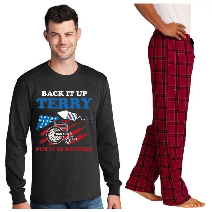 Back Up Terry Put It In Reverse 4th Of July Funny Patriotic Gift Long Sleeve Pajama Set