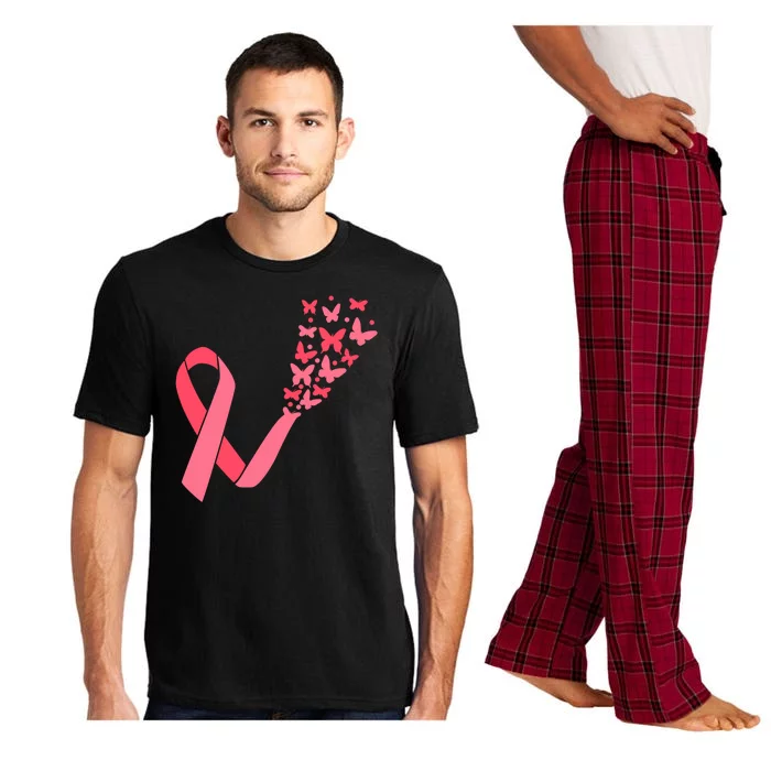 Butterfly Burst Breast Cancer Ribbon Pajama Set