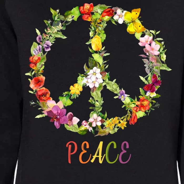 Butterfly Flower Peace Sign Womens California Wash Sweatshirt