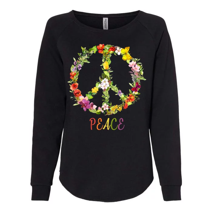 Butterfly Flower Peace Sign Womens California Wash Sweatshirt