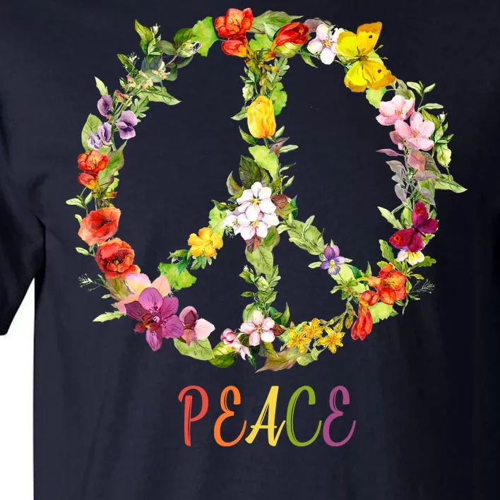 Butterfly Flower Peace Sign Tall T-Shirt