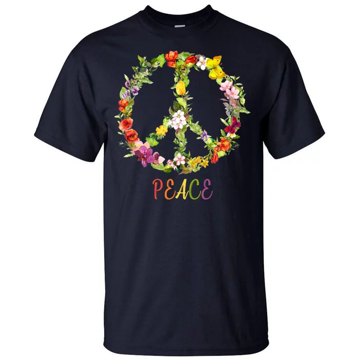 Butterfly Flower Peace Sign Tall T-Shirt