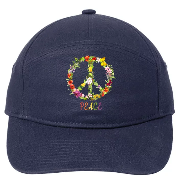 Butterfly Flower Peace Sign 7-Panel Snapback Hat