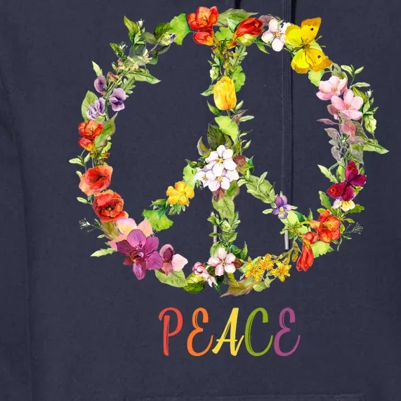 Butterfly Flower Peace Sign Premium Hoodie