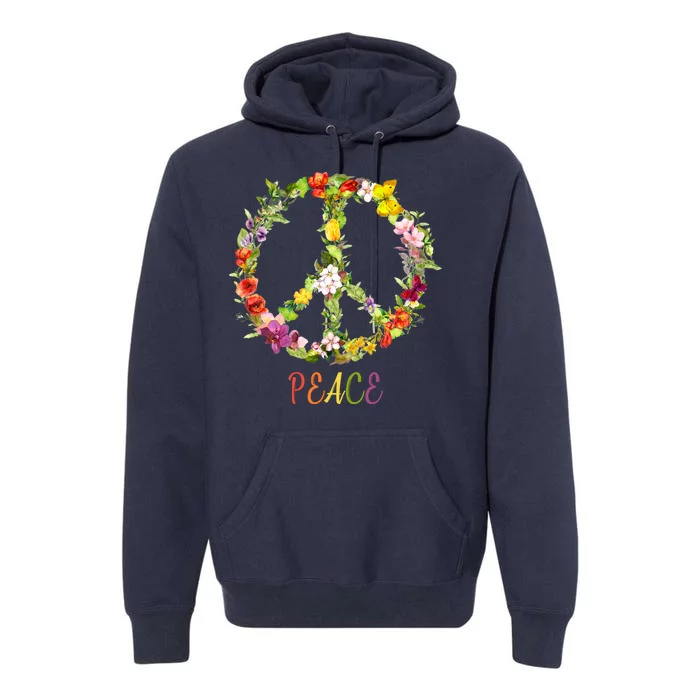 Butterfly Flower Peace Sign Premium Hoodie