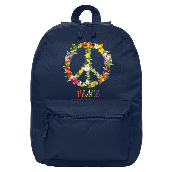 Butterfly Flower Peace Sign 16 in Basic Backpack