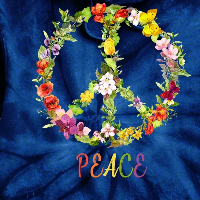 Butterfly Flower Peace Sign Tie Dye Hoodie