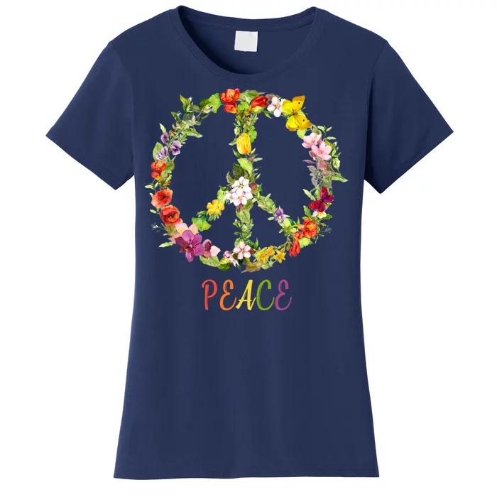 Butterfly Flower Peace Sign Women's T-Shirt