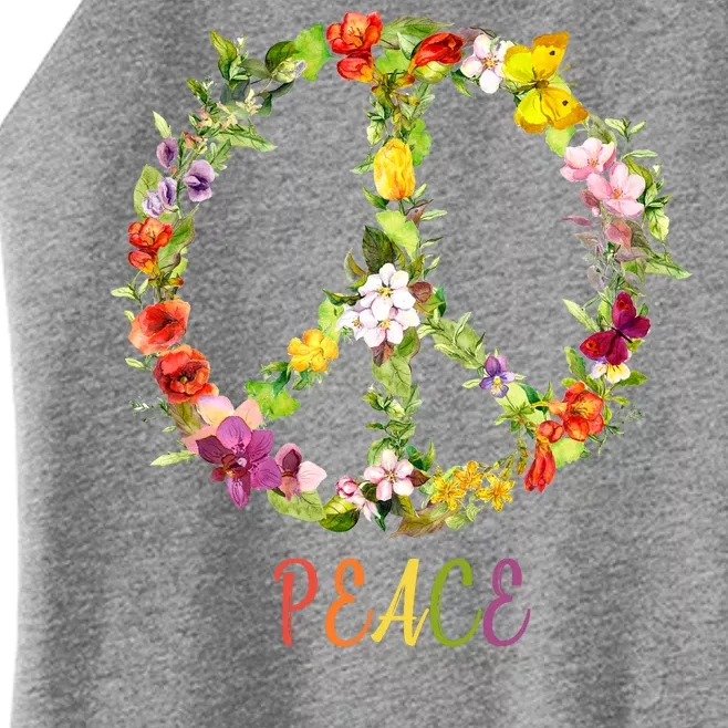 Butterfly Flower Peace Sign Women’s Perfect Tri Rocker Tank