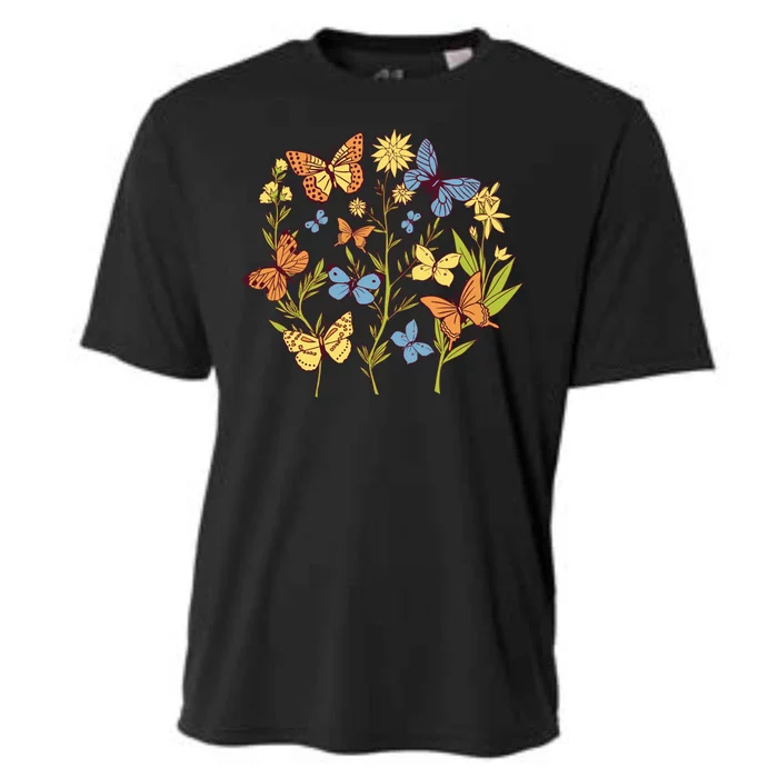 Butterfly Garden Flowers Cooling Performance Crew T-Shirt