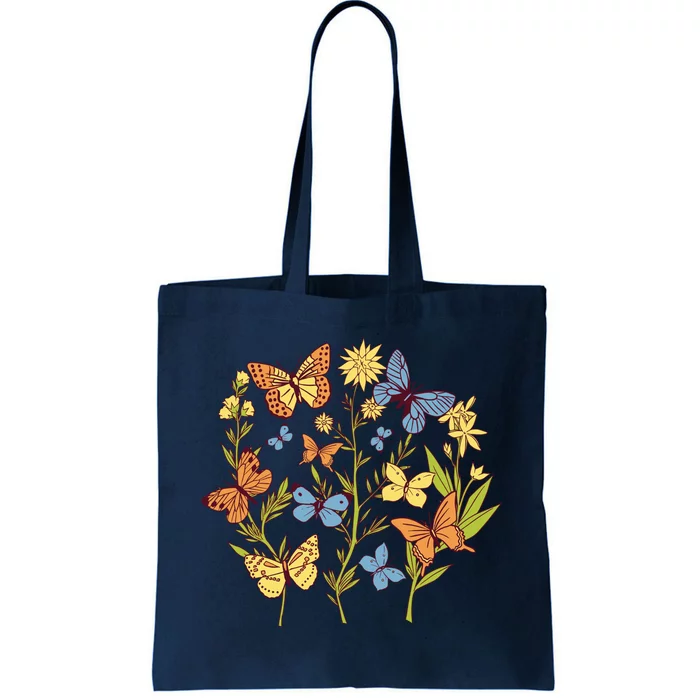 Butterfly Garden Flowers Tote Bag