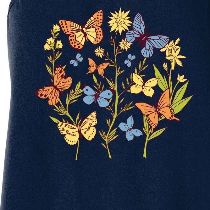 Butterfly Garden Flowers Women's Racerback Tank