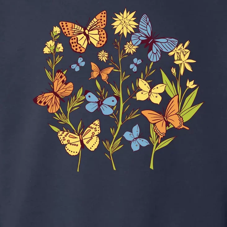 Butterfly Garden Flowers Toddler Hoodie