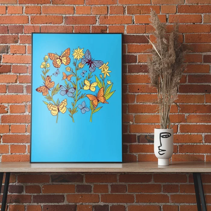 Butterfly Garden Flowers Poster