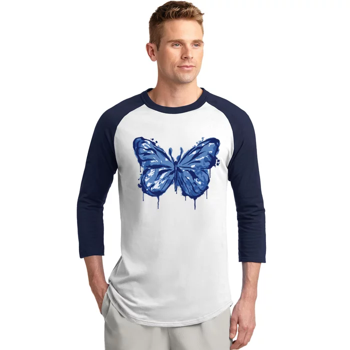 Butterfly Ink Dripping Baseball Sleeve Shirt