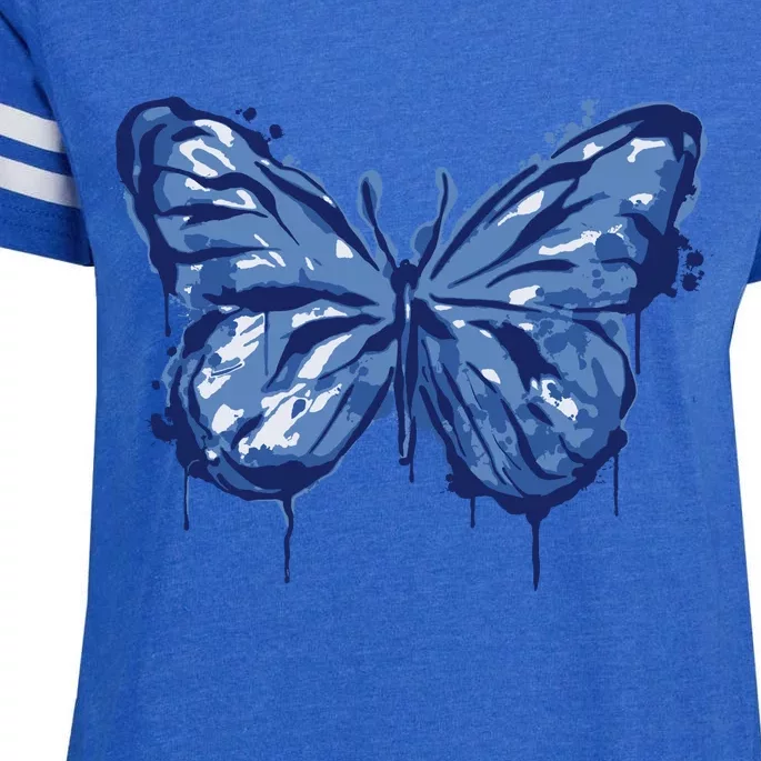 Butterfly Ink Dripping Enza Ladies Jersey Football T-Shirt