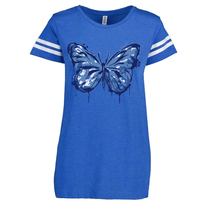 Butterfly Ink Dripping Enza Ladies Jersey Football T-Shirt