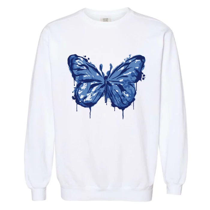 Butterfly Ink Dripping Garment-Dyed Sweatshirt