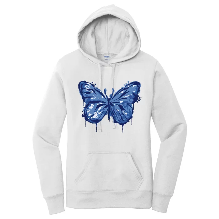 Butterfly Ink Dripping Women's Pullover Hoodie