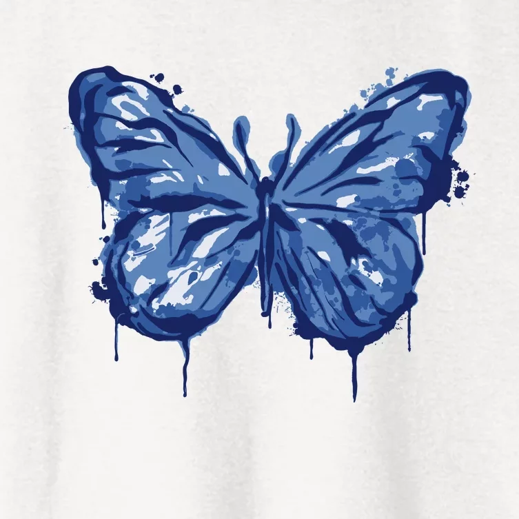 Butterfly Ink Dripping Women's Crop Top Tee