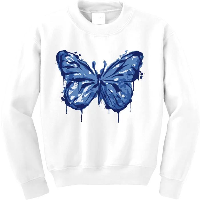 Butterfly Ink Dripping Kids Sweatshirt