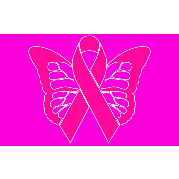 Butterfly Ribbon Breast Cancer Bumper Sticker