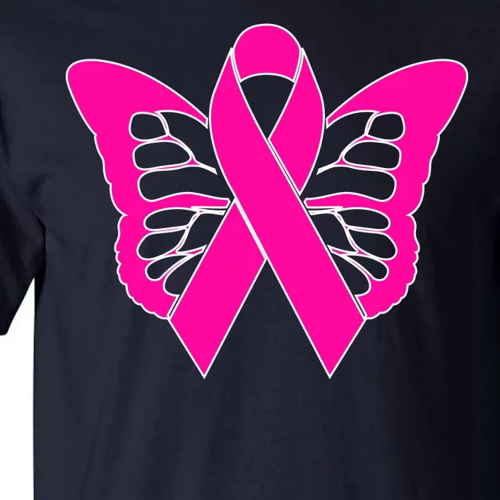 Butterfly Ribbon Breast Cancer Tall T-Shirt