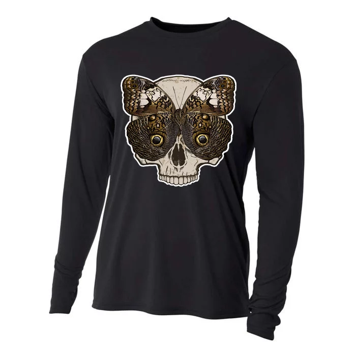 Butterfly Skull Moth Cooling Performance Long Sleeve Crew