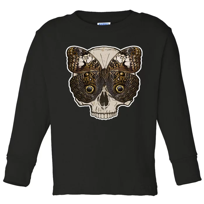 Butterfly Skull Moth Toddler Long Sleeve Shirt