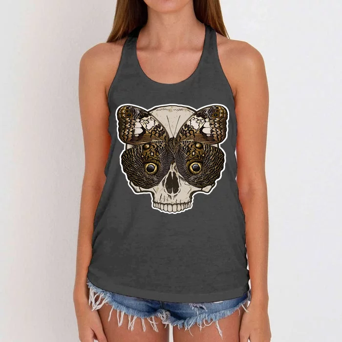 Butterfly Skull Moth Women's Knotted Racerback Tank