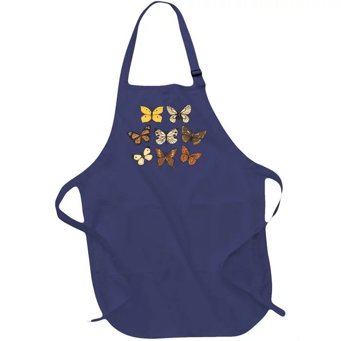 Butterfly Species Full-Length Apron With Pocket