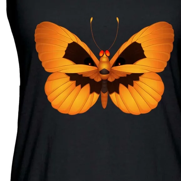 Butterfly With Face Halloween Pumpkin Ladies Essential Flowy Tank