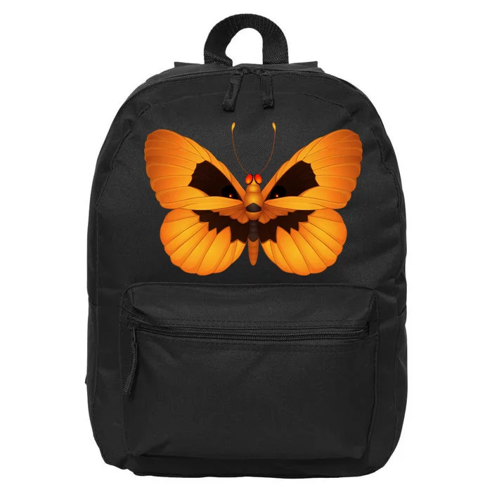 Butterfly With Face Halloween Pumpkin 16 in Basic Backpack