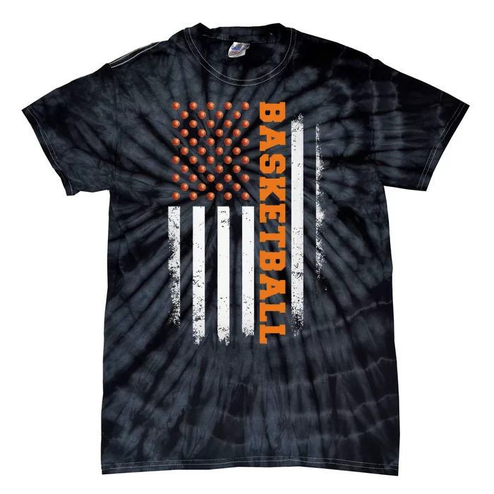 Basketball Usa Us Flag Basketball Tie-Dye T-Shirt